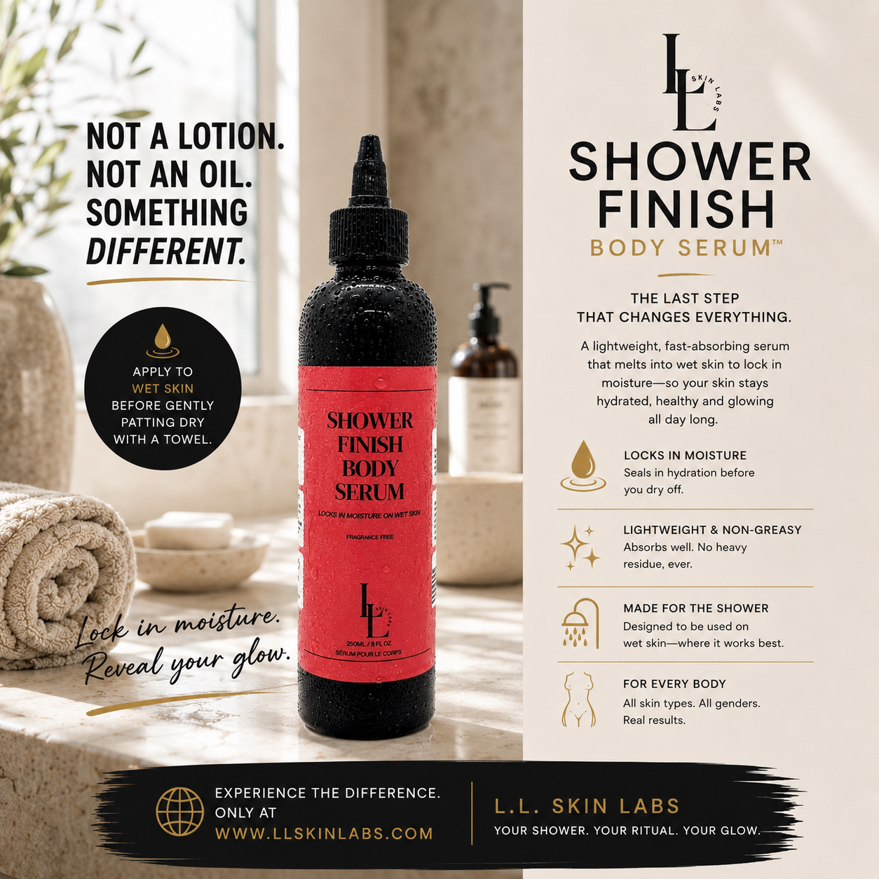 Shower Finish Body Serum 8oz-Fragrance Free