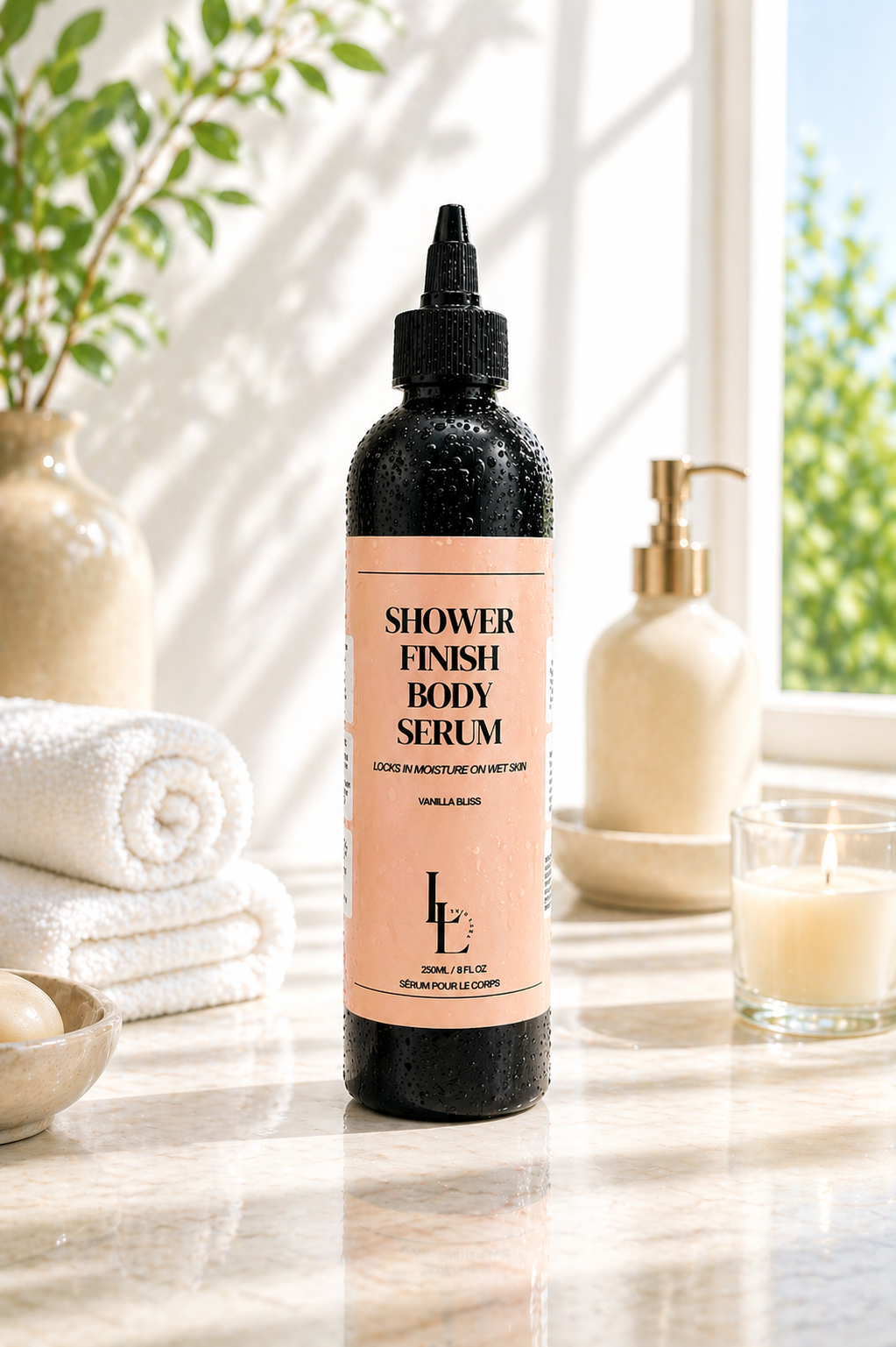 Shower Finish Body Serum Variety 2 Pack Bundle  Citrus Sunshine and Vanilla Bliss